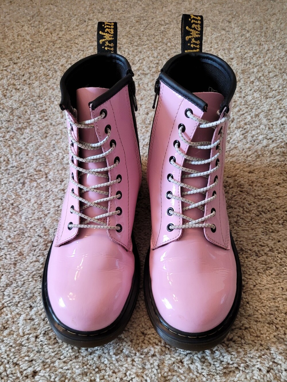 Dr. Martens Pink Patent Lace-Up Ankle Boot Size 4